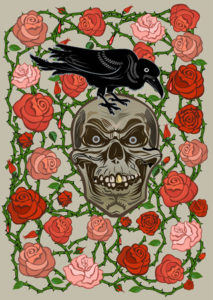 50013776 - roses and skull