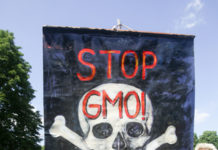 57066115 - 5/21/16, Croatia protesters with stop Monsanto sign